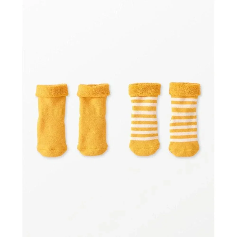 Hanna Andersson blue and yellow baby socks 2-packs NWT